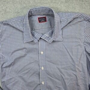 UNTUCKit Button Down Mens Large Blue Gingham Check Cotton Long Sleeve Shirt